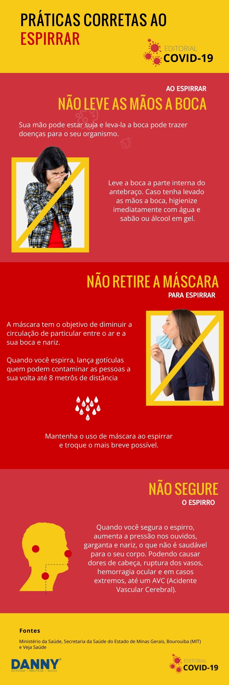 Práticas corretas ao espirrar - Editorial COVID-19